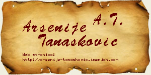 Arsenije Tanasković vizit kartica